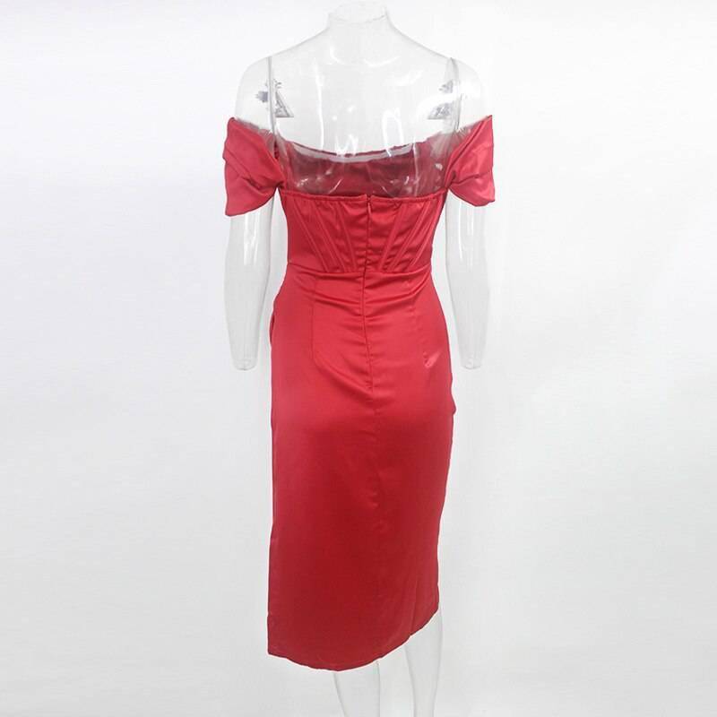 Kesiachiccly Summer White Off Shoulder Sexy Dress Women High Split Strapless Club Bodycon Dress Backless Elegant Party Dresses Kesiachiccly Summer White Off Shoulder Sexy Dress Women High Split Strapless Club Bodycon Dress Backless Elegant Party Dresses