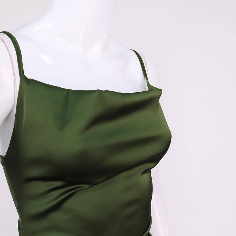 NewAsia Ruched Satin Summer Dress Drawstring Spaghetti Straps Cowl Neck Backless Long Dresses for Women Party Sexy Vestidos 2020 NewAsia Ruched Satin Summer Dress Drawstring Spaghetti Straps Cowl Neck Backless Long Dresses for Women Party Sexy Vestidos 2020