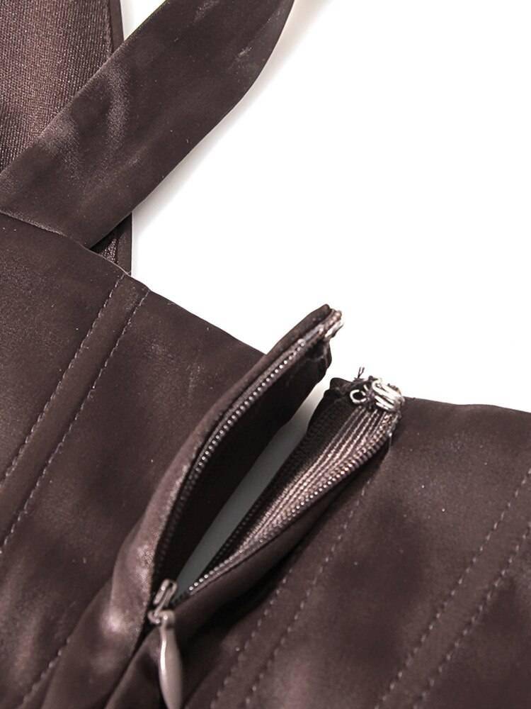 Karlofea Female Summer Stretchy Satin Corset Dress Chic Slit Draped Midi Dress Festival Clothing Sexy V Neck Club Party Dresses