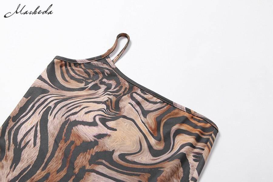 Macheda Women Fashion One-Shoulder Sling Bodycon Dress Summer Sleeveless Print Street Casual Long Dress For Party Club New Macheda Women Fashion One-Shoulder Sling Bodycon Dress Summer Sleeveless Print Street Casual Long Dress For Party Club New
