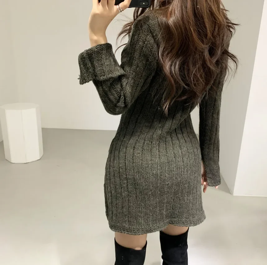 Sweater Dress for Women Long Sleeve Cable Knit Button Down Knitted Mini Dress for Women Teen-girl Fall Winter Chic Outfit Sweater Dress for Women Long Sleeve Cable Knit Button Down Knitted Mini Dress for Women Teen-girl Fall Winter Chic Outfit