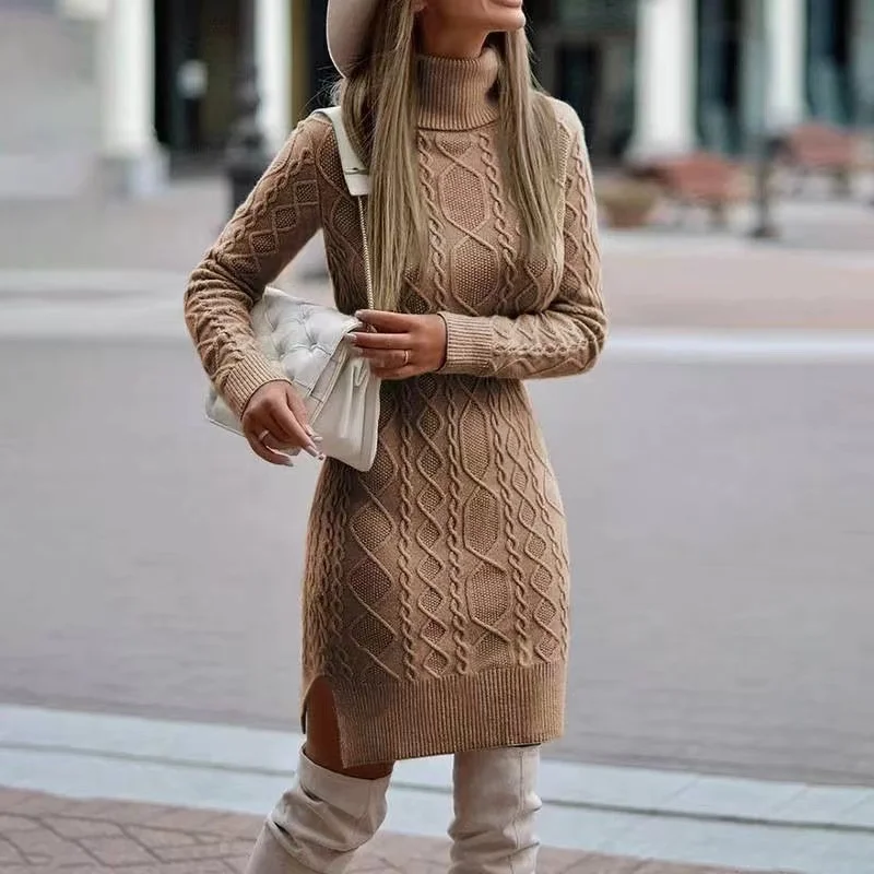 Outfitgarage Vintage Knitted Sweater Dress Winter Outfit Midi Dress OUT1179 Outfitgarage Vintage Knitted Sweater Dress Winter Outfit Midi Dress OUT1179