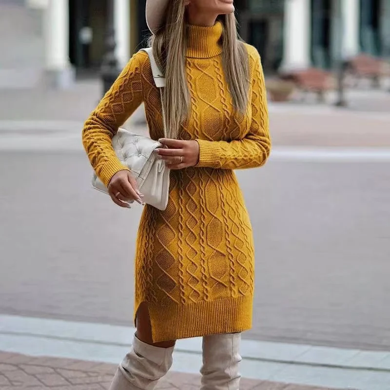Outfitgarage Vintage Knitted Sweater Dress Winter Outfit Midi Dress OUT1179 Outfitgarage Vintage Knitted Sweater Dress Winter Outfit Midi Dress OUT1179