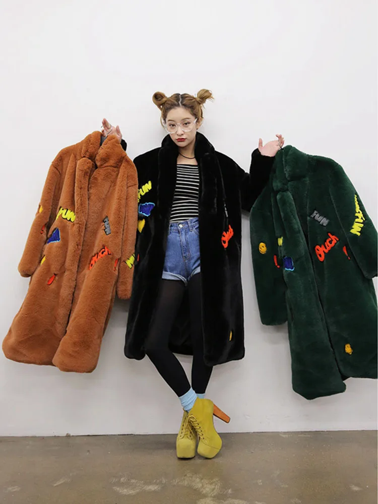 FREE SHIPPING 2026 Winter Outerwear Faux Fur Teddy Coat Jacket With Funny Patchwork OUT1181 FREE SHIPPING 2026 Winter Outerwear Faux Fur Teddy Coat Jacket With Funny Patchwork OUT1181
